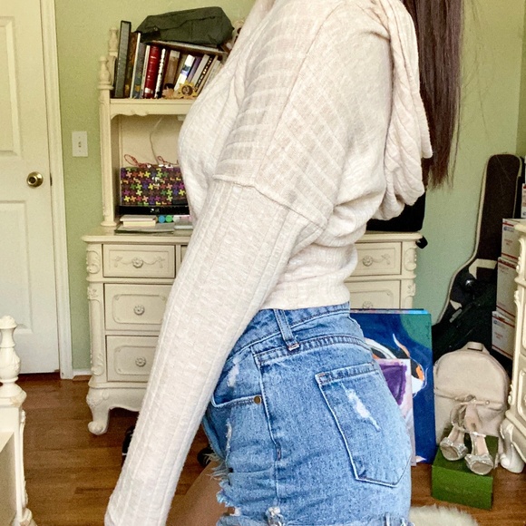 Topshop Beige Hoodie - Picture 2 of 3